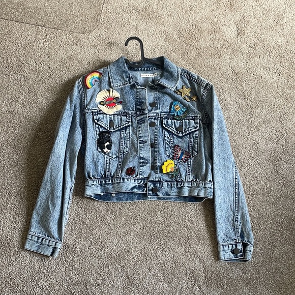 Alice + Olivia Jackets & Blazers - Alice+Olivia denim embellished jacket, size M